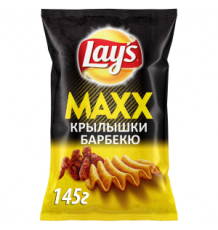 Чипсы Lay's Maxx картофельные Куриные крылышки барбекю рифленые, 145 г
