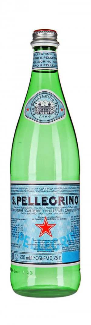 Вода Минеральная San Pellegrino Газированная, в стекле, 0.75 л